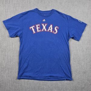 Texas Rangers Cole Hamels #35 Majestic Blue Player T-Shirt Jersey Large 2000s
